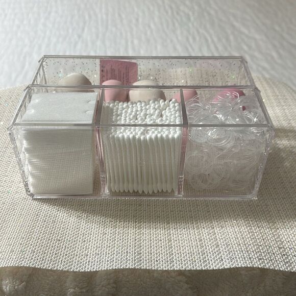 Paris Hilton Always Glam Clear Sparkle Plastic Beauty Organizer - Picture 9 of 9